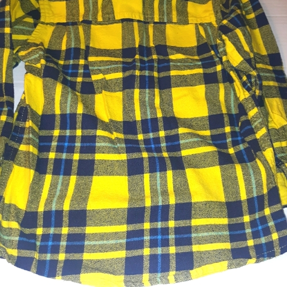 EUC- Osh Kosh B'Gosh Bright Yellow/Blue Flannel - Picture 7 of 10